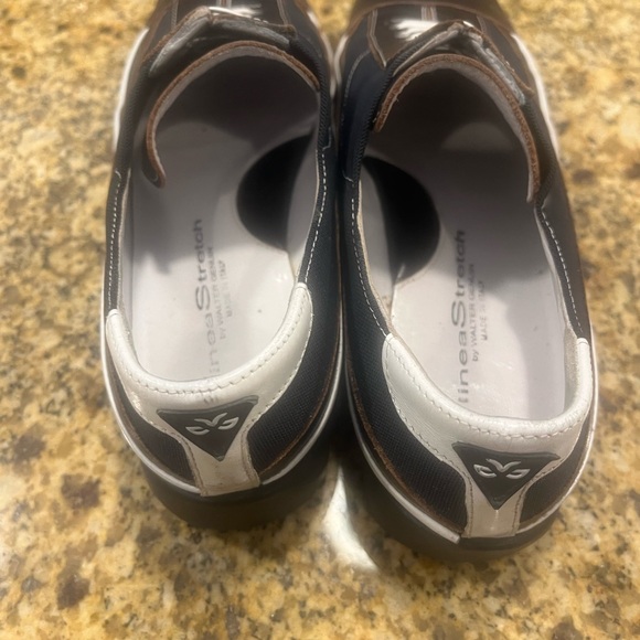 Linea Stretch Walter Genuin Luxury  Leather Golf Shoes 7.5 Sneakers Italy Brown - Picture 7 of 12